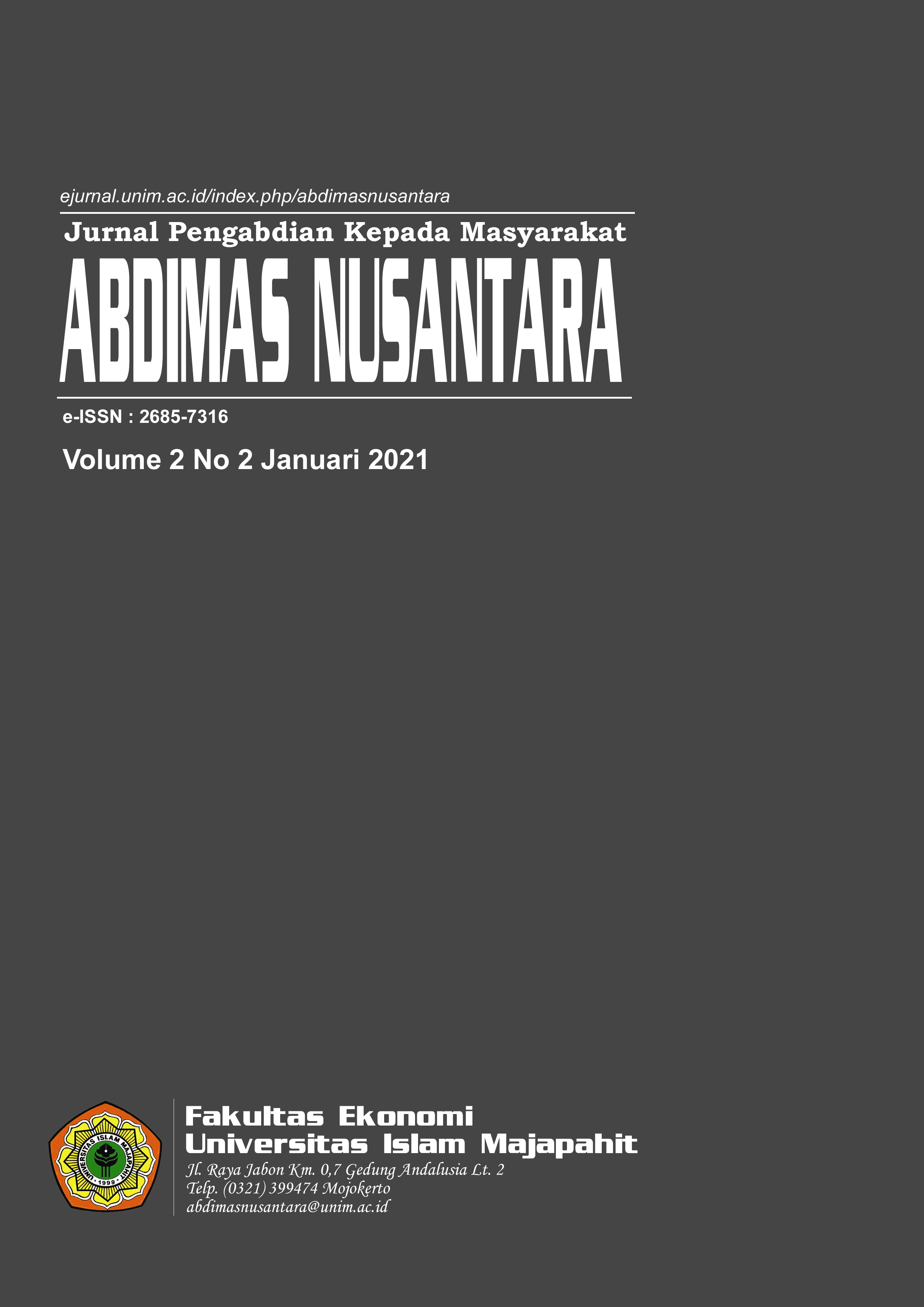 					View Vol. 2 No. 2 (2021): ABDIMAS NUSANTARA (Januari)
				